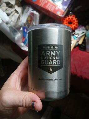 Mississippi Army National Guard stainless steel tumbler is a vacuum-insulated dr